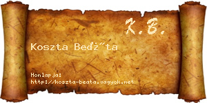 Koszta Beáta névjegykártya