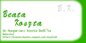 beata koszta business card